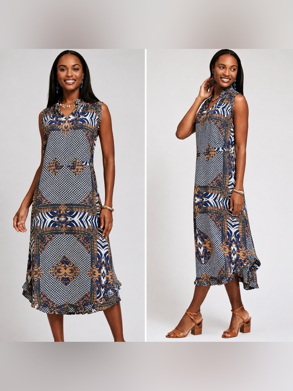 Tyler Boe %100 Silk Sleeveless Midi Dress